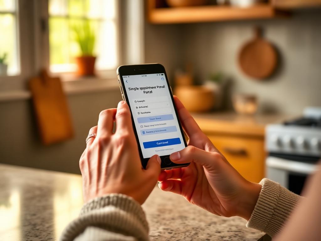 Homeowner checking their appointment on a phone
